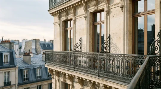 Vision sophistiquée de l'immobilier de prestige parisien représentant l'excellence architecturale et la sécurité d'investissement